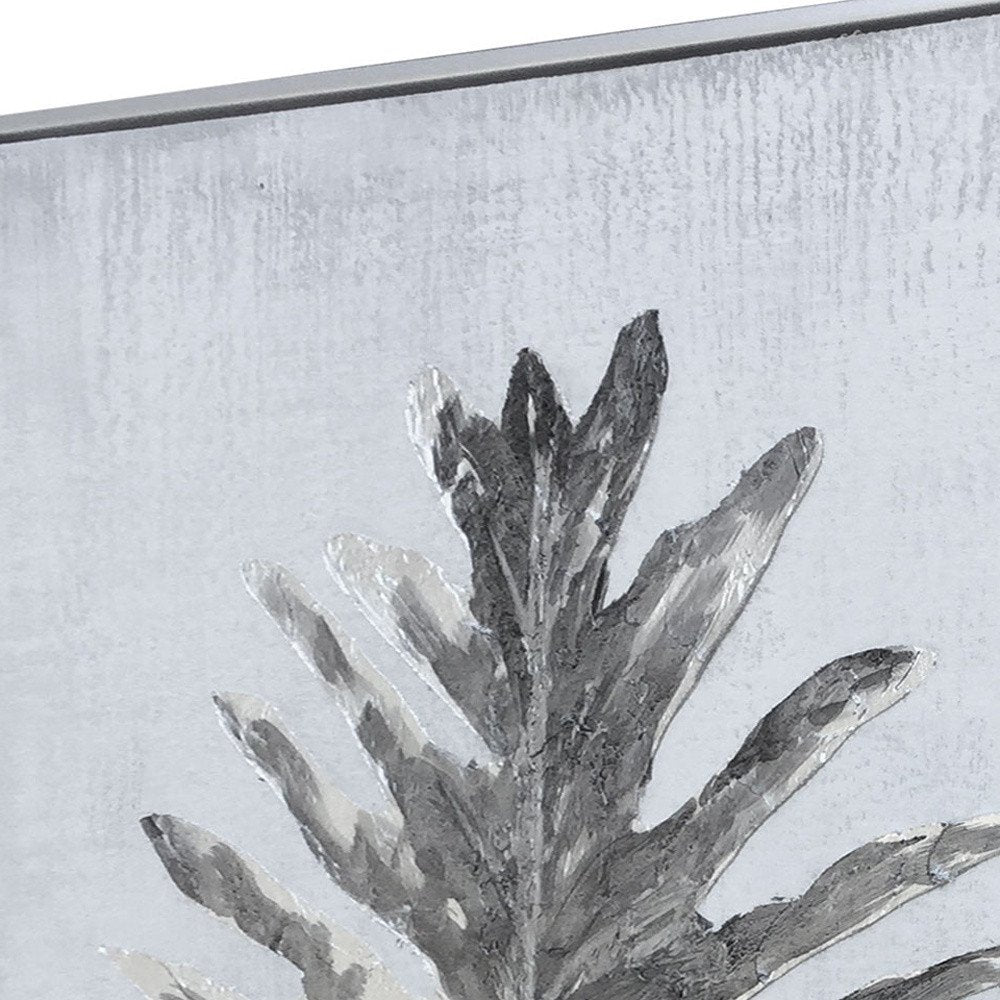 Silver Jungle I Hand Painted Silver Floater Frame Wall Art