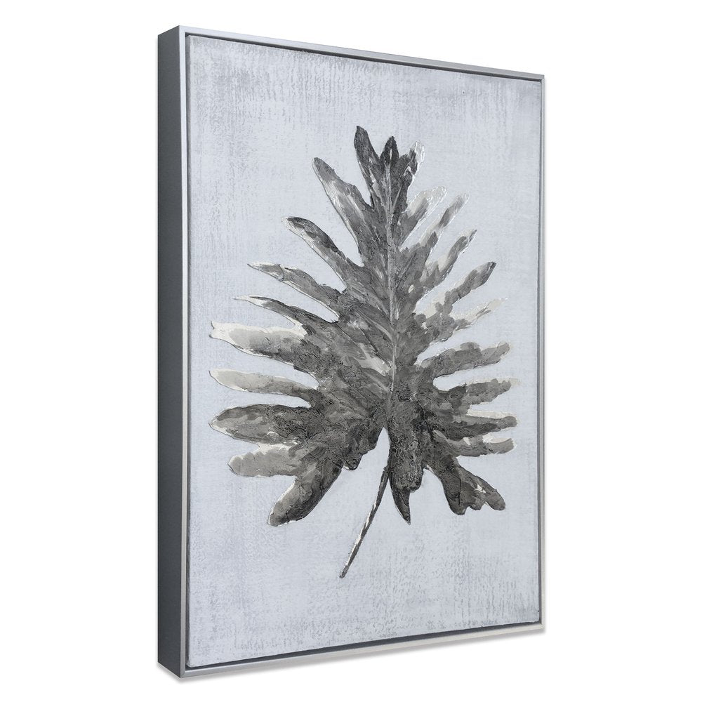 Silver Jungle I Hand Painted Silver Floater Frame Wall Art