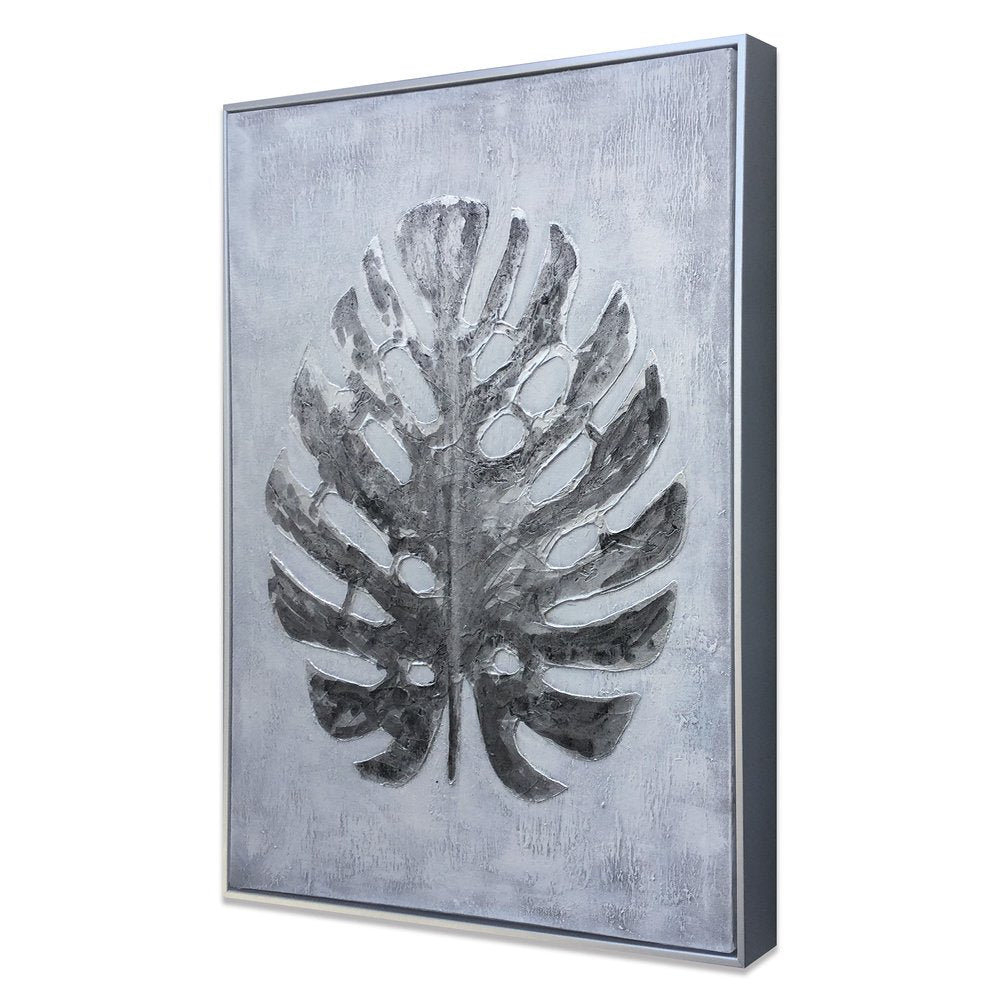 Silver Jungle II Hand Painted Silver Floater Frame Wall Art