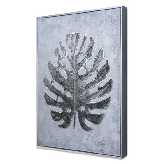Silver Jungle II Hand Painted Silver Floater Frame Wall Art