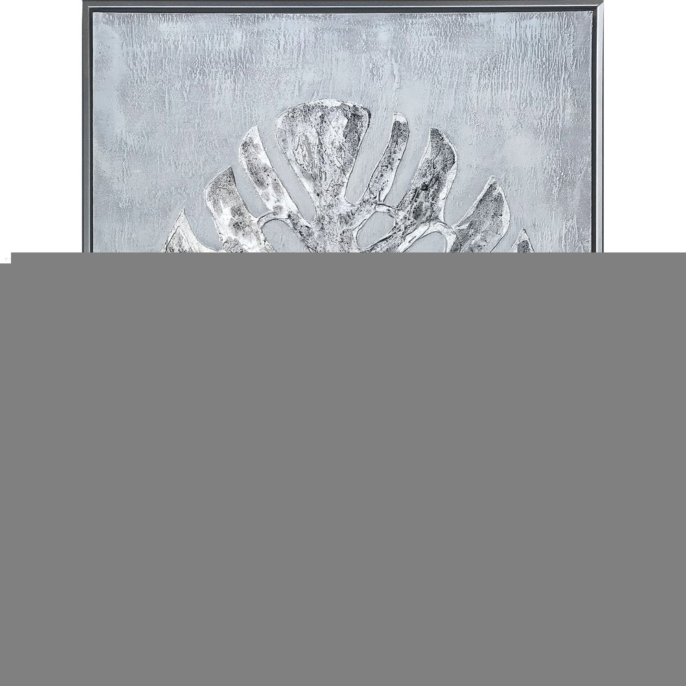 Silver Jungle II Hand Painted Silver Floater Frame Wall Art