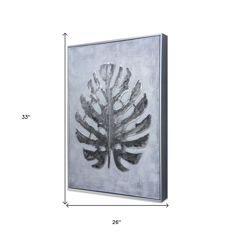 Silver Jungle II Hand Painted Silver Floater Frame Wall Art