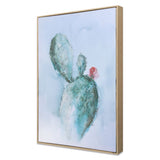 Desert Bloom Hand Painted Brown Floater Frame Wall Art
