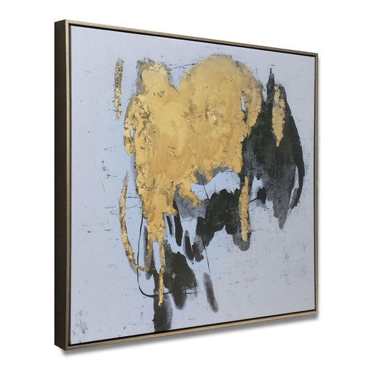 Illustrious Hand Painted Black Floater Frame Wall Art
