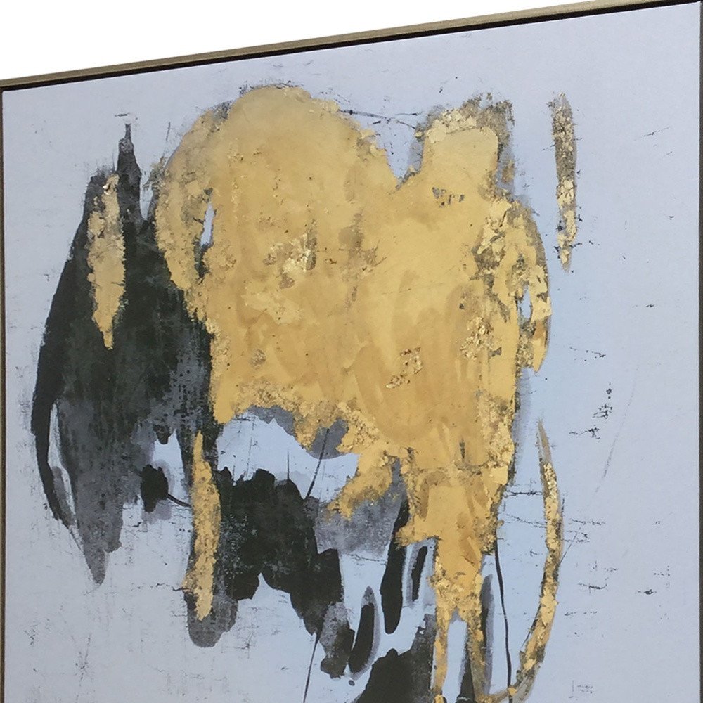 Illustrious Hand Painted Black Floater Frame Wall Art
