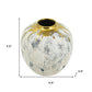 10" Gold Gray And Ivory Abstract Round Ceramic Table Vase