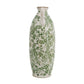 16" Green and White Leaf Amphora Ceramic Table Vase With Does Not Apply
