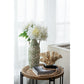 16" Green And White Leaf Ceramic Amphora Table Vase