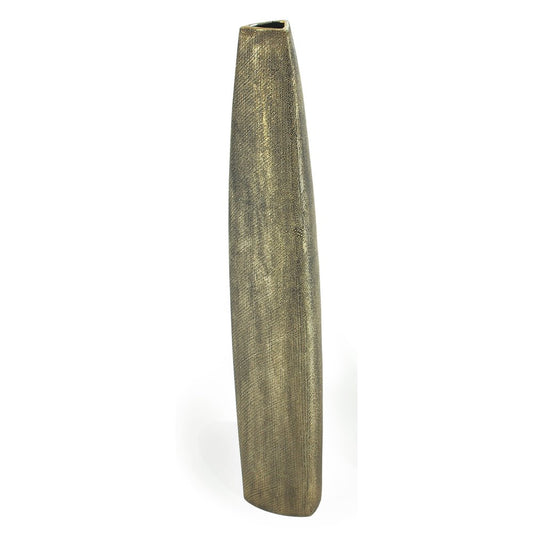 40" Gold Tapered Ceramic Floor Vase