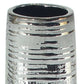40" Silver Striped Tapered Ceramic Floor Vase