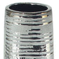 40" Silver Striped Tapered Ceramic Floor Vase
