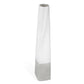 32" White Faceted Geometric Tapered Ceramic Floor Vase