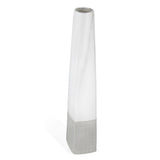 32" White Faceted Geometric Tapered Ceramic Floor Vase