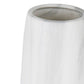 32" White Faceted Geometric Tapered Ceramic Floor Vase