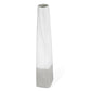 32" White Faceted Geometric Tapered Ceramic Floor Vase