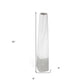 32" White Faceted Geometric Tapered Ceramic Floor Vase