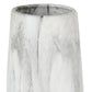 40" White Faux Marble Tapered Ceramic Floor Vase