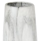 40" White Faux Marble Tapered Ceramic Floor Vase