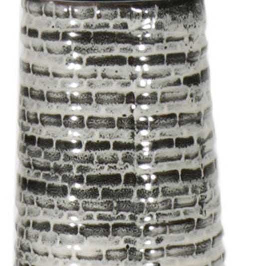 47" Black And Gray Ombre Tapered Ceramic Floor Vase