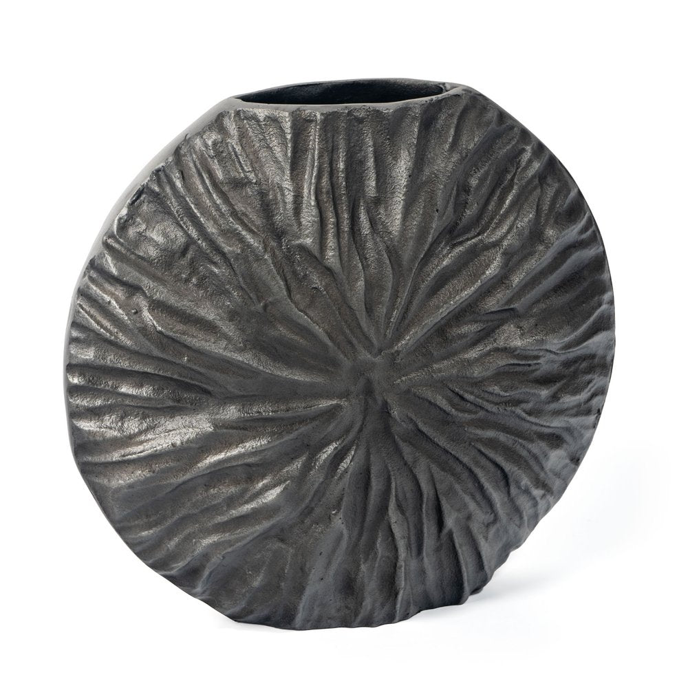 10" Gray Abstract Aluminum Table Vase