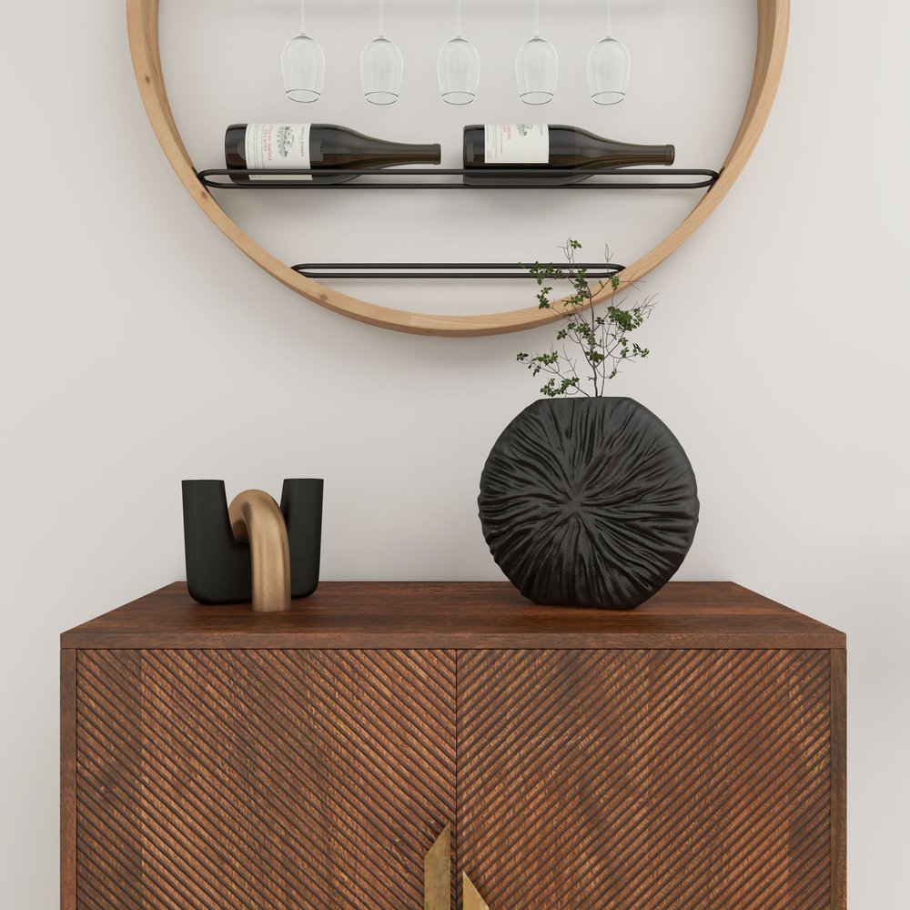 10" Gray Abstract Aluminum Table Vase