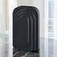 12" Black Geometric Aluminum Table Vase