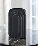 12" Black Geometric Aluminum Table Vase