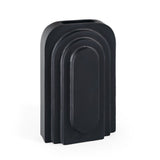 12" Black Geometric Aluminum Table Vase