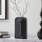 12" Black Geometric Aluminum Table Vase