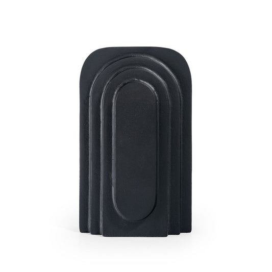 12" Black Geometric Aluminum Table Vase