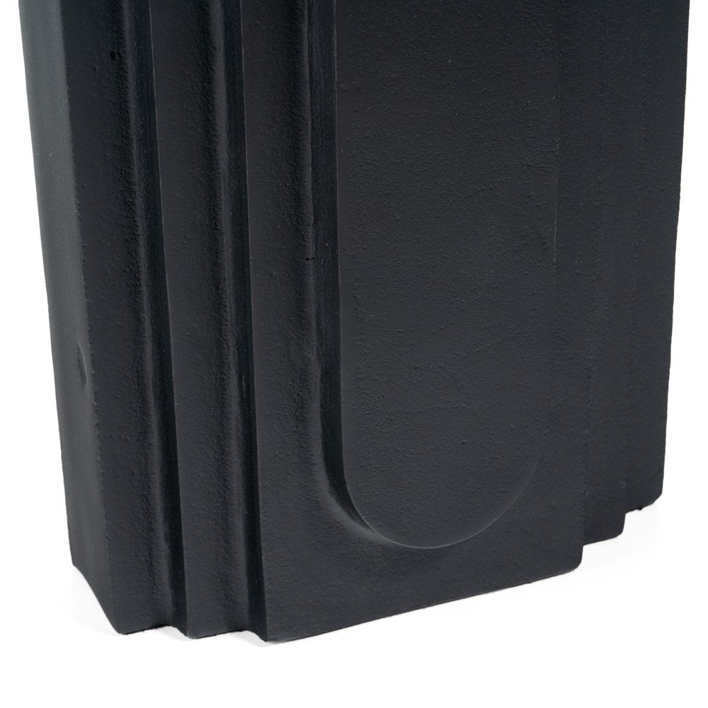 12" Black Geometric Aluminum Table Vase