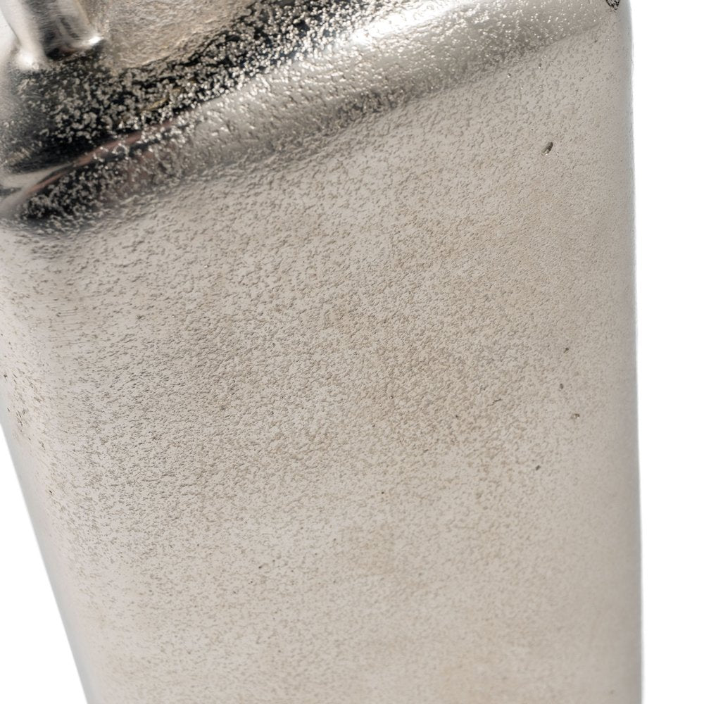 14" Silver Aluminum Jug Table Vase