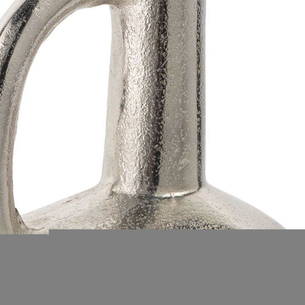 14" Silver Aluminum Jug Table Vase