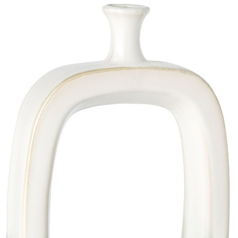 18" Aqua And White Ombre Ceramic Table Vase