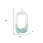 18" Aqua And White Ombre Ceramic Table Vase