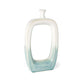 18" Aqua And White Ombre Ceramic Table Vase