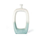 18" Aqua And White Ombre Ceramic Table Vase