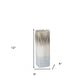 12" Brown Light Blue And Off White Color Block Square Ceramic Table Vase