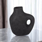 12" Black Aluminum Modern Abstract Table Vase