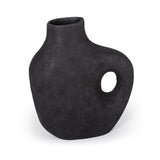 12" Black Aluminum Modern Abstract Table Vase