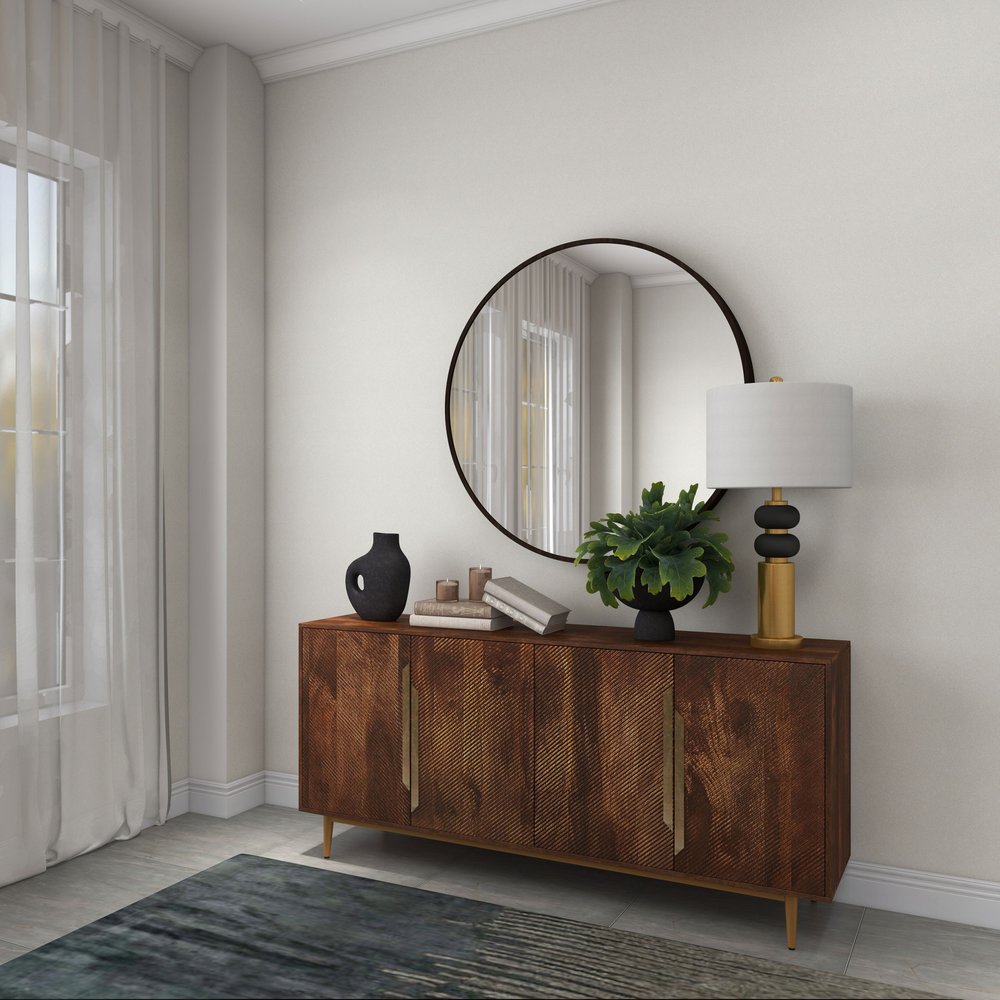 12" Black Aluminum Modern Abstract Table Vase