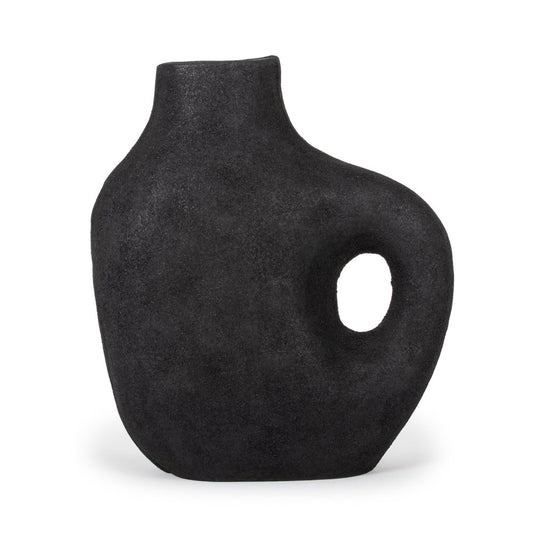 12" Black Aluminum Modern Abstract Table Vase