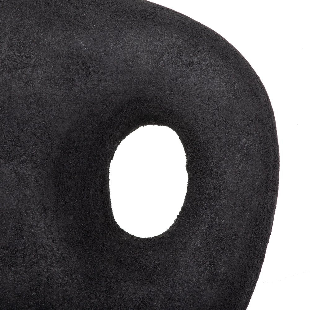 12" Black Aluminum Modern Abstract Table Vase