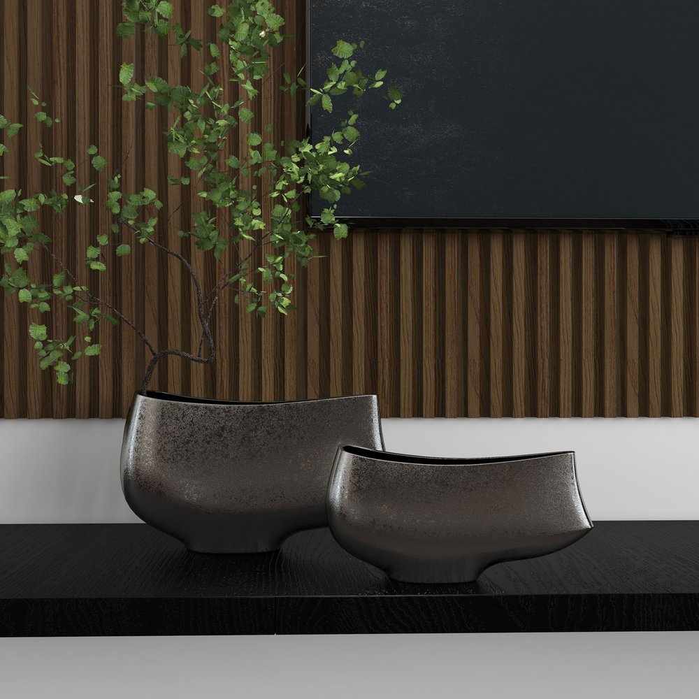 10" Nickel Aluminum Table Vase