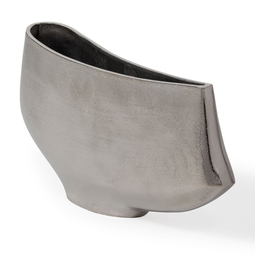 10" Nickel Aluminum Table Vase