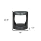 20" Black Iron Round Floor Shelf End Table
