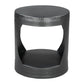 20" Black Iron Round Floor Shelf End Table