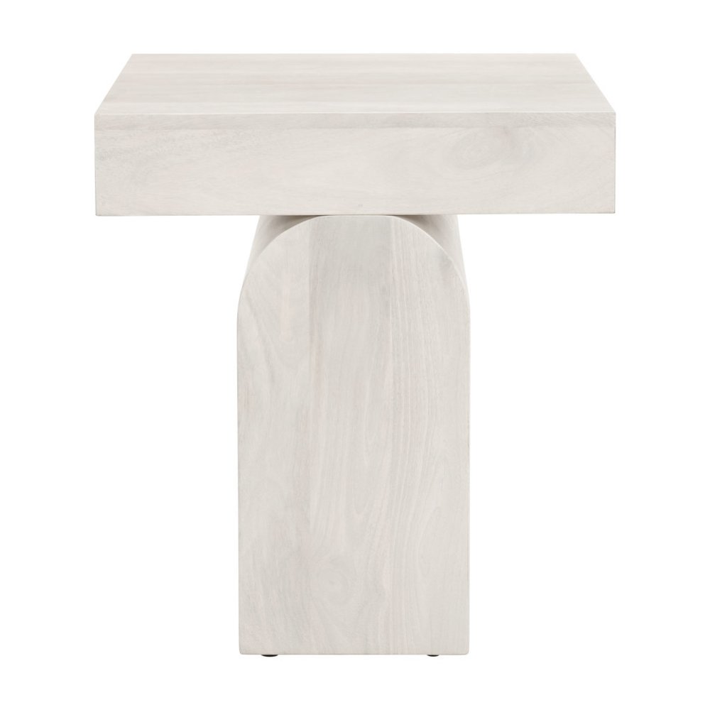 22" Natural Solid Wood Square Pedestal End Table
