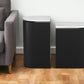 Set of Two Black And White Solid Wood And Marble Oval Block End Tables