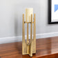 16" Gold Distressed Aluminum Geometric Tabletop Pillar Candle Holder
